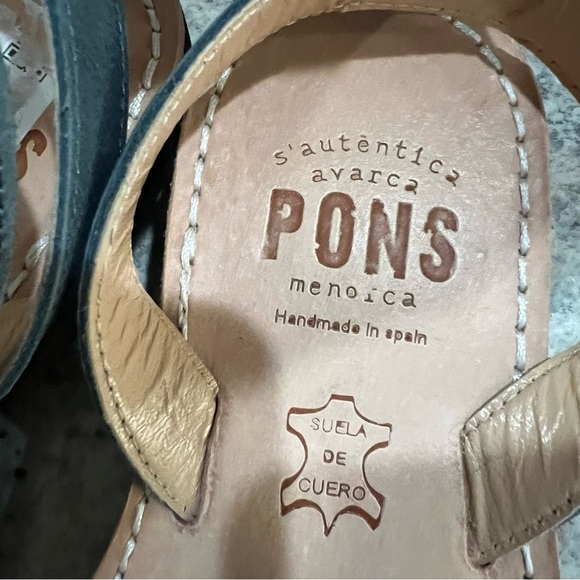 PONS Women’s 7 Slate French Blue Genuine Leather Strappy Open Toe Sandal - Picture 6 of 7